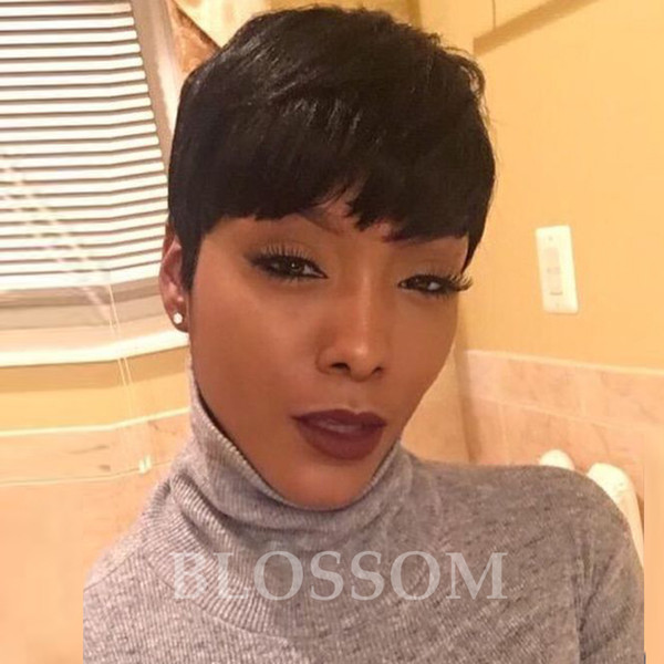 2017 New Arrival Brazilian Short Pixie Cut Wigs Human Full Hair Lace Wig Front Glueless Short Bob Wigs For Black Women Afro Wigs