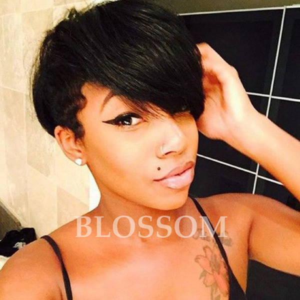 130% Glueless Natural Short Human Best Hair Wigs For Black Women Unprocessed Brazilian Full Lace Wig With Baby Hair