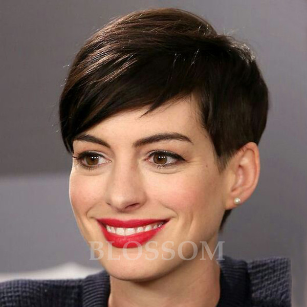 Pixie Cut Brazilian virgin hair lace front wigs short bob human hair glueless full lace human hair wigs for black women