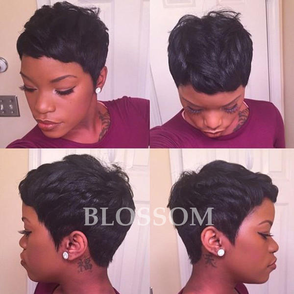 Celebrity Wig Top Grade Glueless None Full Lace Chic Short Human Cut Hair Wigs Unprocessed Virgin Brazilian Human Short Hair Wigs