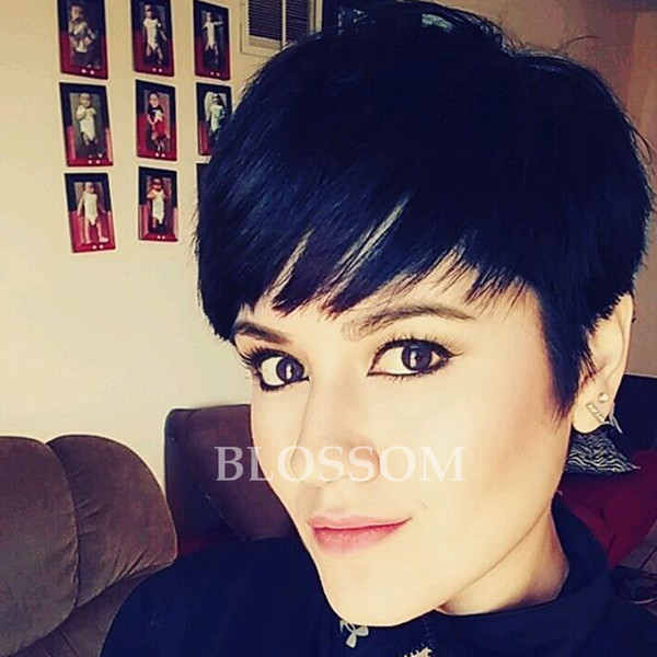 Brazilian Short Human Bob Hair Wig Unprocessed Italian Pixie Straight 100 Human Cut Hair Wig Bob Styled Hair Wig For Black Women