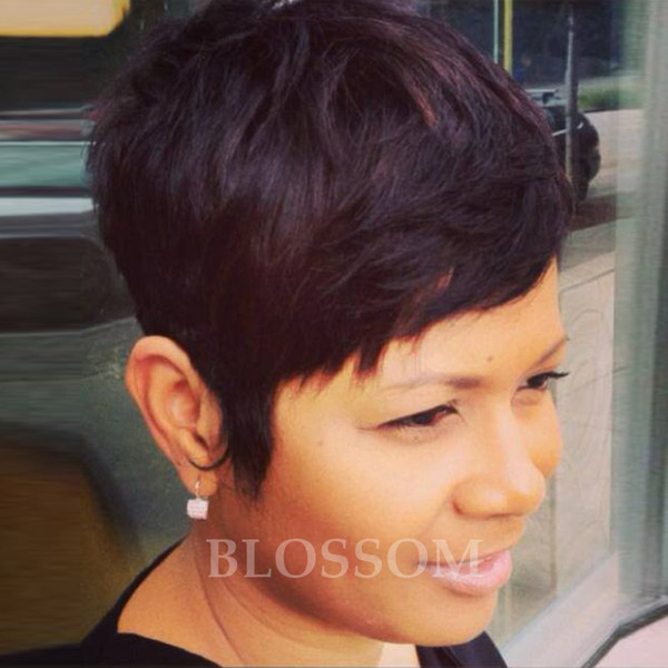 New brazilian hair short natural wigs glueless full lace front human hair short bob wigs for black women short Pixie Cut wigs