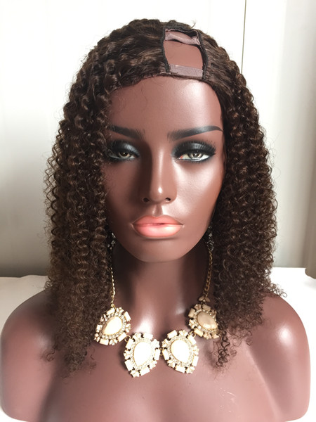 Fashion Style 8-24inch Kinky Curl Human Hair U Part Wig Peruvian Virgin Hair Middle/left/Right U Part Lace Wigs For Black Women