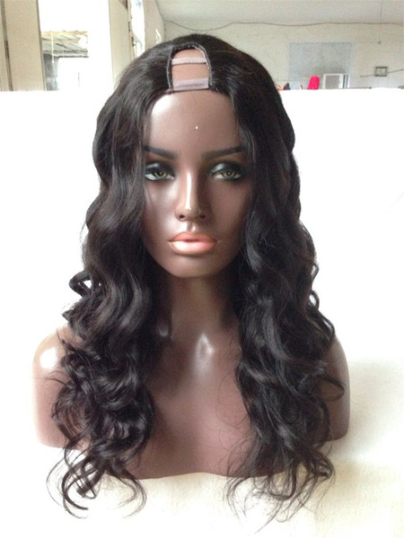 Human Hair U Part Wigs Loose Wave Virgin Indian Unprocessed Remy Human Hair Upart Wig Wavy Middle Part For Black Women