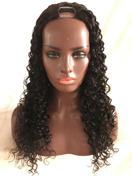 Hotsale 1x3/2x4/4x4 8-24inch Deep Curly Human Hair U Part Wig Brazilian Virgin Hair Middle/left/Right U Part Lace Wigs For Black Women