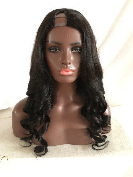 Size 1x3/2x4/4x4 8-24inch Loose wave Human Hair U Part Wig Peruvian Virgin Hair Middle/left/Right U Part Lace Wigs For Black Women