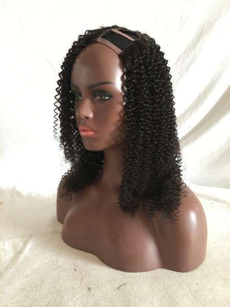 1x3/2x4/4x4 8-24inch Kinky Curl Human Hair U Part Wig Peruvian Virgin Hair Middle/left/Right U Part Lace Wigs For Black Women