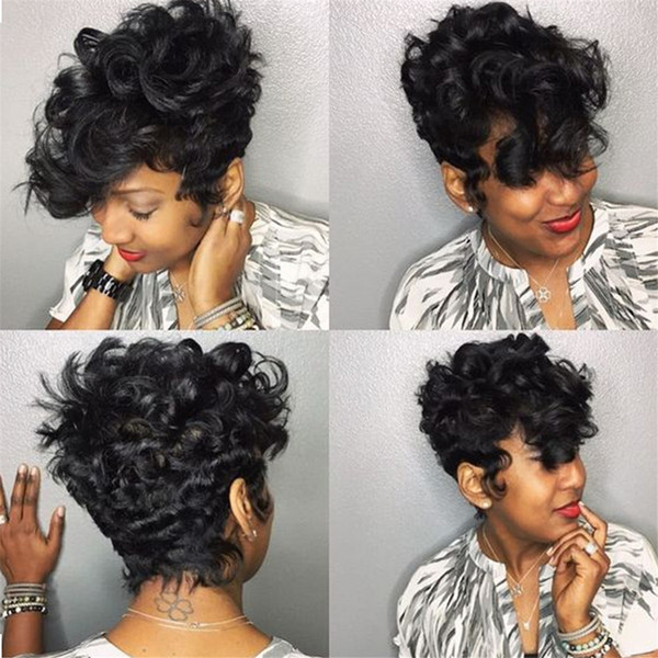 Fashionable Women's Glueless Deep Curly Short Hair Wig for African American Hair Wigs Black Synthetic Afro Curly Wig for Women kabell wig