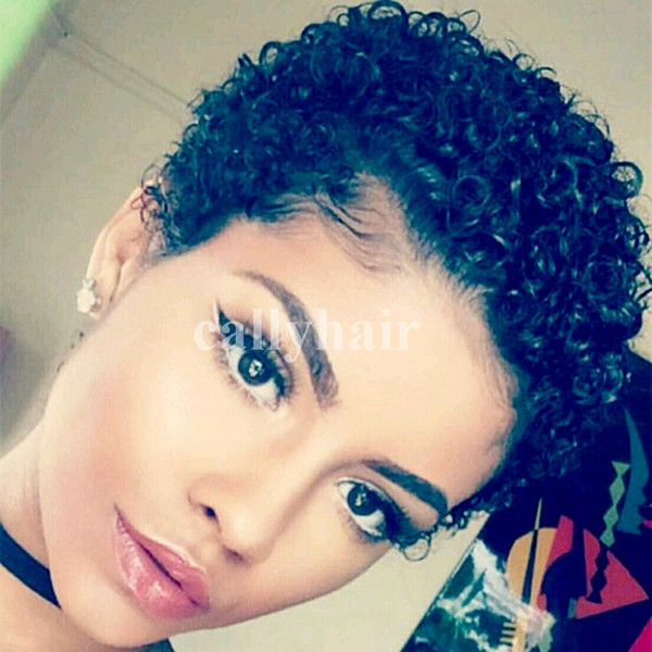 afro kinky curly short human hair lace wigs lace front 100 human hair wigs for african americans Best machine made brazilian hair wigs