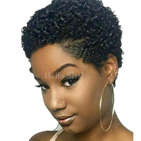 Afro Kinky Curly Celebrity Short human hair wigs fashion style 2016 full none lace wigs for black women factory price cheap straight