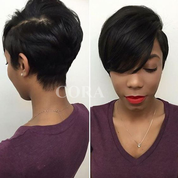 Malaysian short lace hair wigs Brazilian Human Hair Wigs cheap pixie cut lace wig short cut lace front wigs for black Women