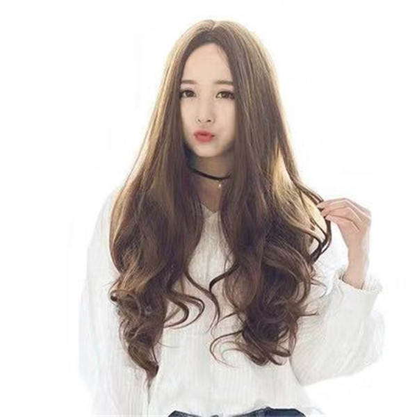 employees Fashion wigs women fluffy face long curly hair distributed linen yellow jiafa agent spot custom
