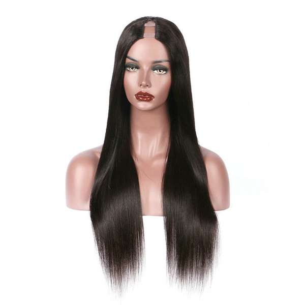 150 Density Silky Straight U Part Wig For Sale Human Hair Natural Peruvian Virgin Hair Upart Wig Straight U-part Wig