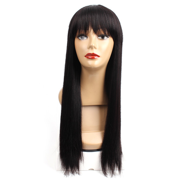 Long Straight Human Hair Wigs For Women Cheap Wigs 10 Inch Natural Color Brazilian Remy Hair affordable human hair wigs Good Quality