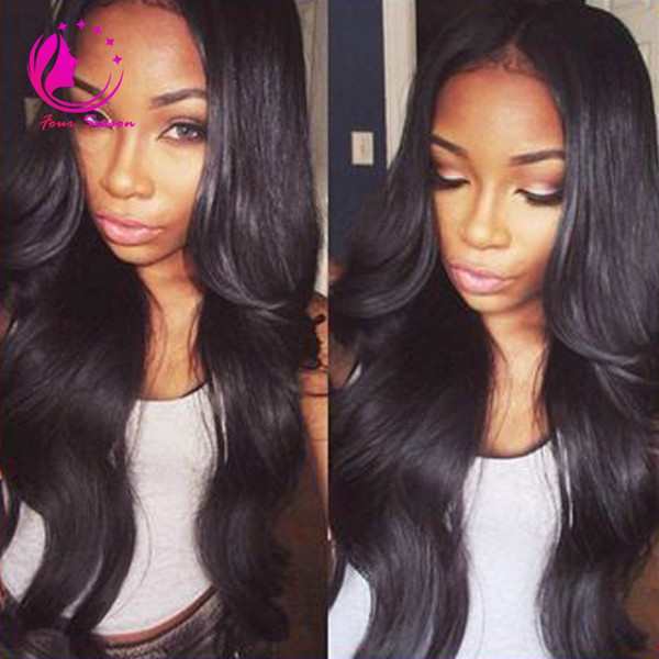 Soft Virgin Brazilian U Part Human Hair Wig Loose Wave Glueless Human Hair Side/Middle Upart Wig with Bangs for Black Women