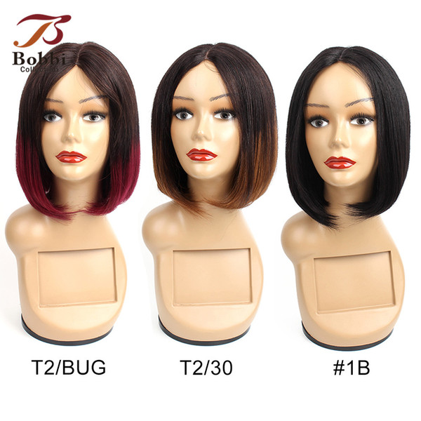 Short Bob Style Machined Made Human Hair Wigs 10 Inch Ombre Color T 2/30 T 2/Bug Brazilian Straight Hair Non Remy Cheap Human Hair Wigs