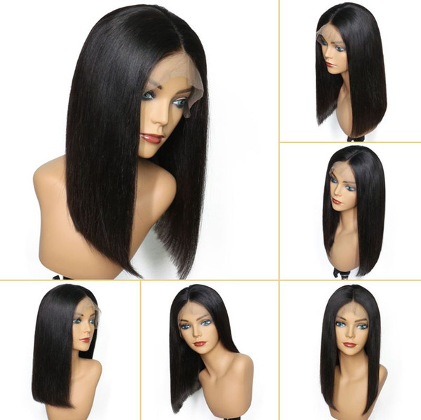 Straight Short Bob 150% Density Lace Front Wigs For Women Remy Hair Full Lace Bob Human Wigs With Glueless Baby Hair And Natural Hairline