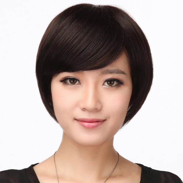 Short Bob None Lace Front Wigs Peruvian Remy Straight Bob Wig For Black Women Pre Plucked Human Hair Wigs Free Shipping