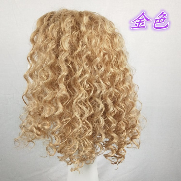 2018 Time-limited Sale Burmese Hair Medium European And American Short Curly Black Hair Curling Jiafa Chemical Wig Head Set Large Discount