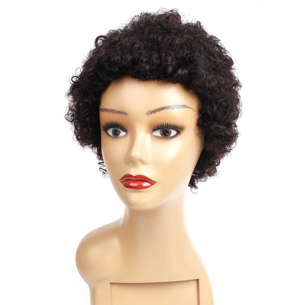 Short Curly Human Hair Wigs 8 Inch Natural Color Capless Wigs Brazilian Virgin Hair Cheap Remy Human Hair Wigs 100g/Piece