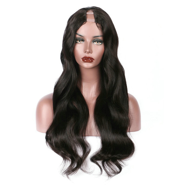 U Part Human Hair Wigs Body Wave 100% Brazilian Remy Hair Middle Part 1*3 U Part Wig Natural Color For Women Free Shiping