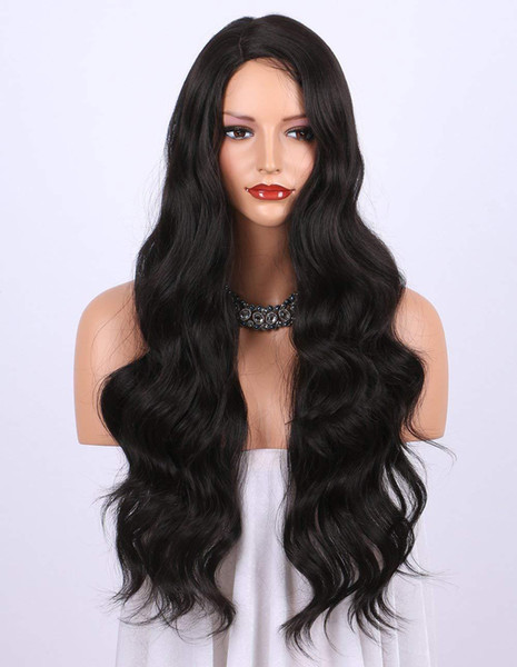 Cross-border hot selling European and American fashion wig female big wave black in the long curly hair chemical fiber wig factory direct