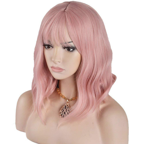 Europe and the United States hot sales of women's hair set short hair air bangs pink head set manufacturers wholesale