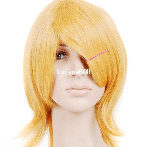 Cool2day Strawberry Blonde Shorth Shoulder Length Anime Cosplay Wig Costume JF011015