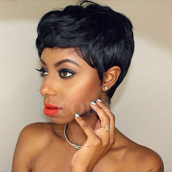 Short wigs for african american women Rihanna Short pixie Human Hair Wigs Brazilian Short Lace Front Human Hair Wigs For Black Women