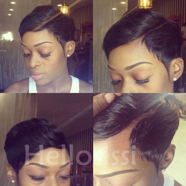 Short Lace Front Human Cut Hair Wigs Virgin mongolia Human cut Hair Short Wigs For Black Women Pixie Hair Wigs