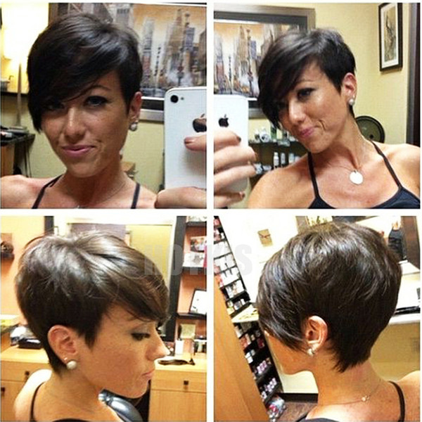 HOTKIS 100% Human Hair Short Wigs Glueless Pixie Cut Bob Wigs for Women can be washed and curled