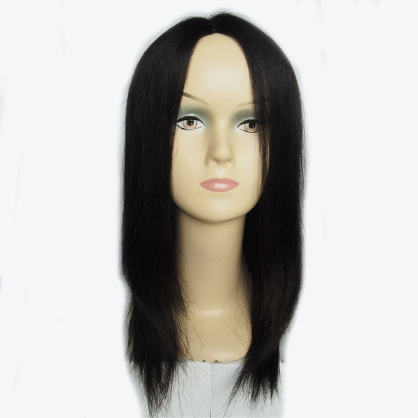 Lace Front Wig Glueless1B Color Heat U-Part Lace Front Wigs Natural Black Long Silk Straight Virgin Human Hair /