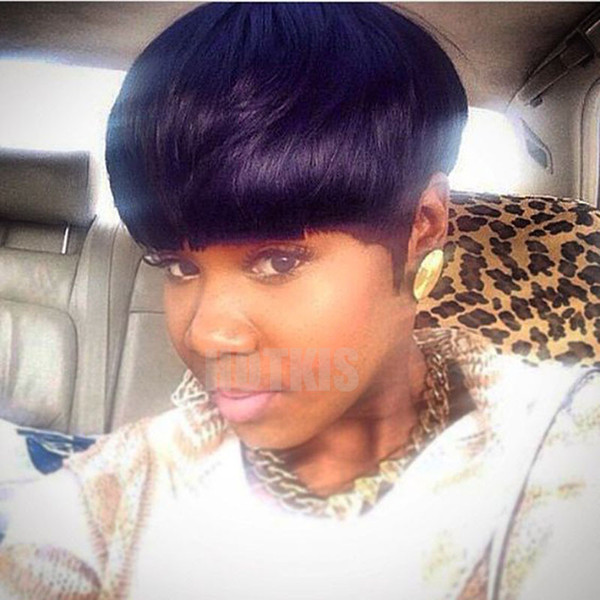HOTKIS 100% Human Hair Short Bob Wigs Black Short Cut Wigs for Women Short Hair Wigs for Black Women
