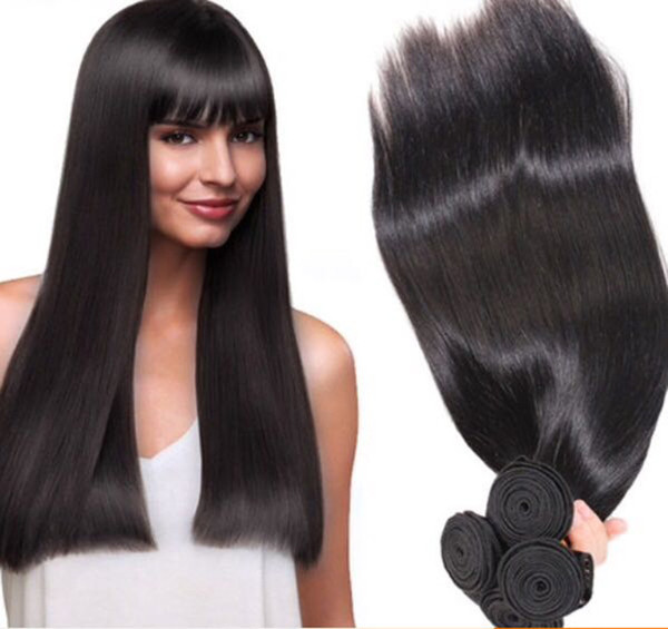 Straight Human Hair European and American Foreign Trade Wig Peru Straight Winding