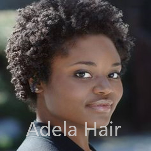 Short Human Hair Wigs Non-Remy Human Hair Curly Wigs For Women 100% Human Hair Machine Made Afro Kinky Curly pixie cut wig
