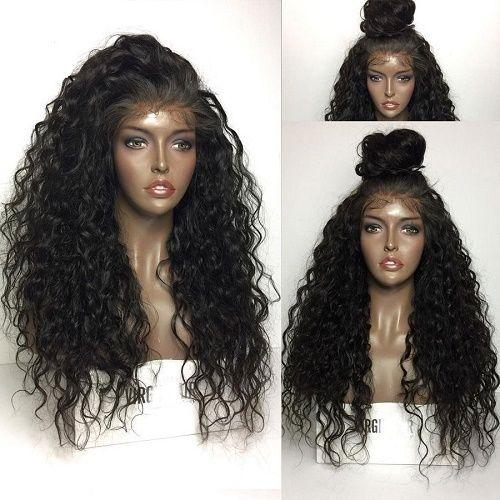 250% Density Curly 360 Lace Frontal Human Hair Wigs with Baby Hair Pre Plucked Malaysian Remy lace front human hair wig free ship