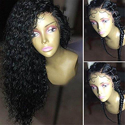 Lace frontal human hair wig for black women 150% Density Pre Plucked 360 Lace Frontal Wigs Human Hair kinky Curly for black women