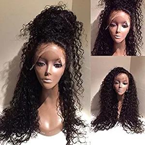 360 Lace Frontal Wigs Pre Plucked 180% Density Brazilian Curly 360 Lace Wig Bleachd Knots Lace Front Human Hair Wig for Black women