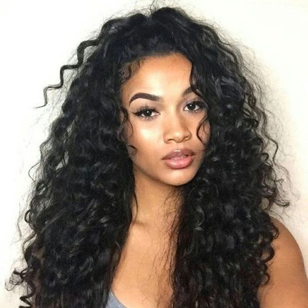 Glueless 360 Lace frontal Wigs For Black Women High 250 Density Lace Front Human Hair Wigs With Baby Hair Brazilian curly Wigs