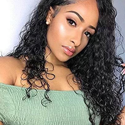 360 Lace Frontal Water Wave Human Hair Wigs pre plucked Brazilian Virgin Hair 360 lace wig For Women 18 inch,Natural Color