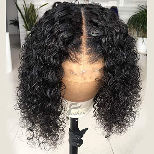 13x6 Short Lace Front Human Hair Wigs Brazilian curly Bob Wig Pre Plucked Hairline With Baby Hair transparent Lace Wig