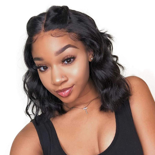 Loose wave bob 360 full Lace Front Human Hair Wigs Pre Plucked Short Brazilian Remy Bob Wig Glueless 