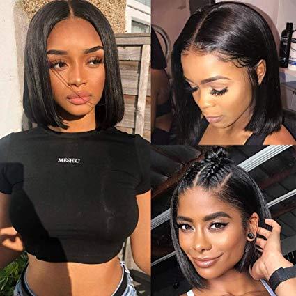 Short Bob Wigs Brazilian Virgin Straight full lace Human Hair Wigs For Black Women Pre Plucked Lace Frontal Wigs Human Hair (10