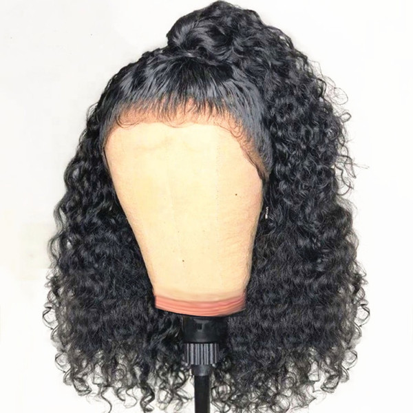 Kinky Curly Lace Front Wig For Black Women 360 lace frontal wig 100% Peruvian Human Hair pre plucked