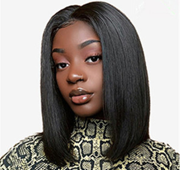 Short Lace Front Human Hair Bob Wigs For Black Women Brazilian Straight Lace Front Wig 150% Pre Plucked Remy Hair Wigs