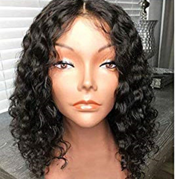 12inch brazilian curly human hair wigs for black women DIVA short curly bob lace front human hair wigs 130%density