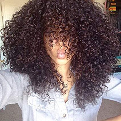 180% Density Short Black Kinky Curly Wig natural Black human Afro Curly Hair Wigs for Black Woman