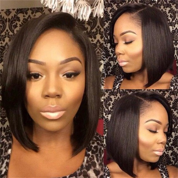 Brazilian Virgin Full Lace Human Hair Wigs Short Wigs For Black Women Human Hair 130% Cheap Short Frot Lace Bob Wigs