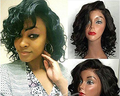 Wavy curly full Lace Human Hair Wigs Pre Plucked Short bob Human Hair Wigs Brazilian Lace Front Wigs for black women 130% density