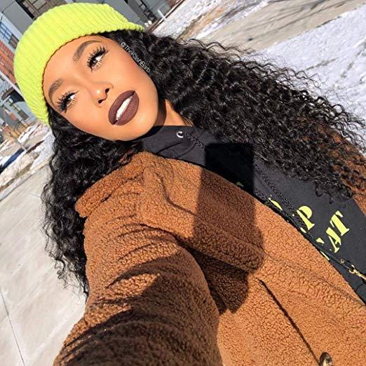 180% density Deep Wave Lace Front Human Hair Wigs Pre Plucked Deep Curly Brazilian Hair Wigs With Baby Hair For Black Women